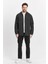 Erkek Basic Oversize Esnek Kapşonlu Füme Ceket 5
