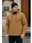 Erkek Basic Oversize Esnek Kapşonlu Kahve Ceket 1