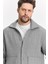Erkek Basic Salaş Mevsimlik Gri Bol Esnek Ceket 5