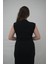 Siyah Düğme Detaylı Elbise 3