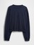 Kadın Lacivert Fransız Havlu Kumaş Logo Wedge Sweatshirt 2