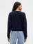 Kadın Lacivert Fransız Havlu Kumaş Logo Wedge Sweatshirt 4