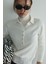 Beyaz Carter Polo Yaka Triko Kazak 1