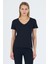 Victoria V Yaka Siyah Basic Bambu ve Organik Pamuk Kadın Tişört 1