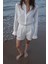 Beyaz %100 Keten Nora Pileli Şort 1