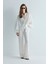 Beyaz %100 Keten Nora Pileli Pantolon 3