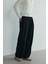 Siyah Lina Pileli Pantolon 2