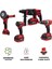 PH304 Profesyonel Yeni Kırmızı 4lü Set Makine - 350NM Somun Sökme, Kırıcı Delici, 125MM Avuç Taşlama, 13MM Vidalama Matkap 6