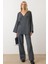 Bağcık Kapamalı Kimono Pantolon Triko Takım Antrasit 9364-TK 1