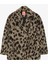 Leopar Desenli Oversize Kruvaze Kaban Bej 1