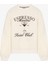 Espresso Baskılı Yazı Nakışlı Oversize Sweatshirt Ekru 1