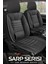 Kia Soul 2016-2019 Sarp Serisi Oto Koltuk Kılıfı 5’li Set – Airbag & Kolçak Uyumlu, 3 Katman, Deri+Lakost Siyah Beyaz 1