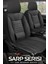 Volvo S60 2001–2024 Sarp Serisi Oto Koltuk Kılıfı 5’li Set – Airbag & Kolçak Uyumlu, 3 Katman, Deri+Lakost Siyah 1