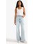 Straight Wide Yüksek Bel Düz Paça Uzun Jean Pantolon F2946AX25WN 1