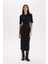 Bodycon Vücudu Saran Polo Yaka Fitilli Kaşkorse Kısa Kollu Midi Elbise D8296AX25SP 1