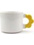 Sana Puanım Beş El Yapımı Krem Parlak Çiçek Kulp Kupa - El Işçiliği Hediyelik Kupa Bardak Mug 2