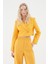 Kruvaze Crop Blazer Ceket Turuncu 3