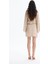 Midye Kabuk Aksesuarlı Keten Mini Etek Koyu Bej 6
