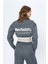 Beli Sayı Detaylı Crop Sweatshirt Antrasit 5