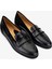 Kadın Hakiki Deri Siyah Loafer Ayakkabı 611 H10046-B12 Bn Ayk SK25-26 Black/black 2