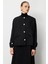 Siyah Yuvarlak Yaka Gold Düğmeli Oversize Ceket 1