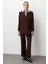 Oversize Kahverengi Kruvaze Blazer Ceket 1