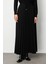 Örme Krep Piliseli Maksi Siyah Etek 1