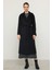Triko Yakalı Reglan Kol Kaşmir Kaban Siyah 3099 3