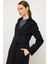 Triko Yakalı Reglan Kol Kaşmir Kaban Siyah 3099 4