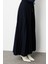 Örme Krep Piliseli Maksi Lacivert Etek 3