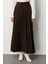 Örme Krep Piliseli Maksi Kahverengi Etek 2