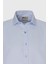 Erkek Mavi Slim Fit Dar Kesim Italyan Yaka Armürlü Gömlek 8