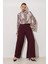 Bordo Rahat Kesim Geniş Paça Pantolon 1