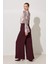 Bordo Rahat Kesim Geniş Paça Pantolon 3
