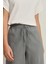 Gri Belden Lastikli Rahat Kesim Geniş Paça Pantolon 4