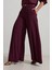 Vişne Pile Detaylı Rahat Kesim Kemerli Pantolon 3