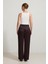 Çikolata Pile ve Cep Detaylı Rahat Kesim Pantolon 5