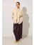 Krem Dökümlü Rahat Kesim Uzun Kollu Gömlek 2