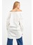 Ekru Boyun Aksesuar Detaylı Tunik 5