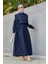 Double Krep Üst Cepken Detay Elbise-Laci 4