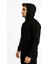 Erkek Siyah Fermuarlı Kapüşonlu SWEATSHIRT-W590 2