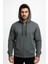 Erkek Siyah Fermuarlı Kapüşonlu SWEATSHIRT-W590 1