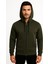 Erkek Siyah Fermuarlı Kapüşonlu SWEATSHIRT-W590 1