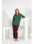 Angelique %100 Pamuk Uzun Kol Ekose Kadın Pijama Takımı 21224-25-26-27 1