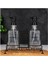 Cam Şişe Sıvı Sabunluk Seti 2×500 ml Siyah Ferforje Metal Standlı Paslanmaz Dayanıklı 4