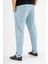 Erkek Açık Mavi Çımalı Rahat Spor Pantolon Duble Paça Jogger Eşofman Altı 4