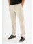 Erkek Krem Çımalı Rahat Spor Pantolon Duble Paça Jogger Eşofman Altı 2