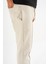 Erkek Krem Çımalı Rahat Spor Pantolon Duble Paça Jogger Eşofman Altı 5