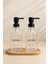 Bambu Altlıklı 2'li Cam Sabunluk Seti (Dishes-Hands-Soap-Lotion Etiketiyle ) 500ML 5