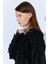 Kadın Siyah Önü Püskül Detaylı Kazak 4